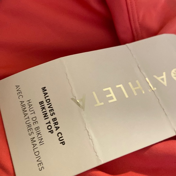 🧡 Athleta Maldives High Neck Bikini Top // Coral Petal - Picture 3 of 4